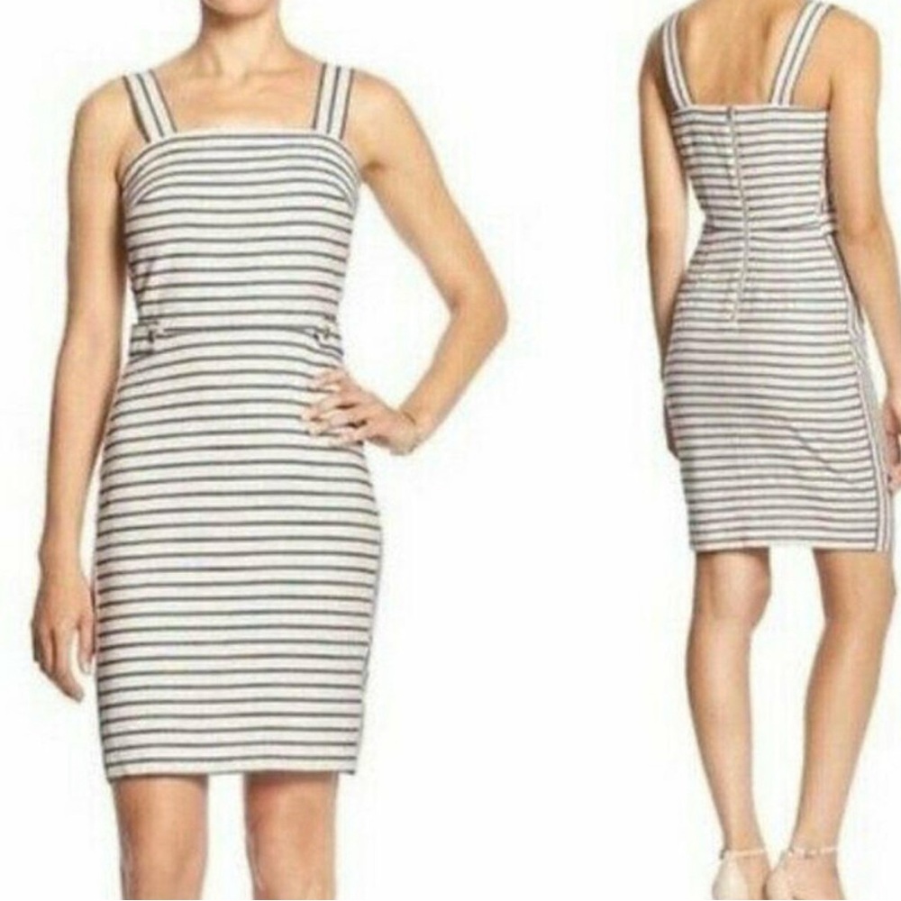 Banana Republic Striped Sheath Dress Navy/White Size 2 like new